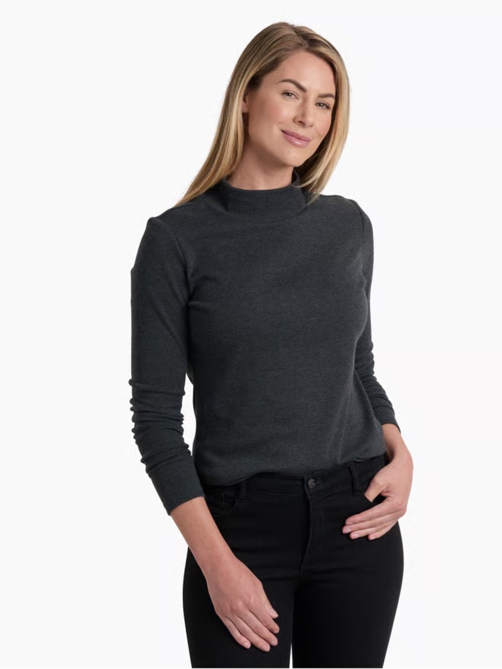 Kuhl Verona Ribbed Shirt Sz M Charcoal